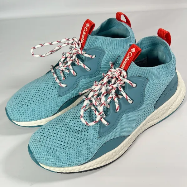 Columbia Womens 9 SH/FT Mid Breeze Hiking Shoes Aquatint/Poppy‎ Red Omni-Grip - Image 3