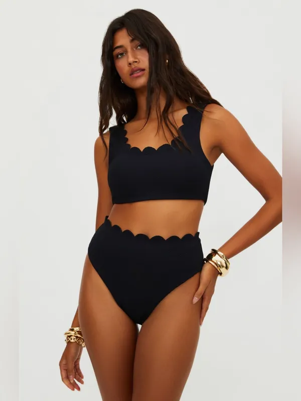 Beach Riot Nessa Scallop High Waist Bikini Bottoms, Size Medium, $98 - Image 4