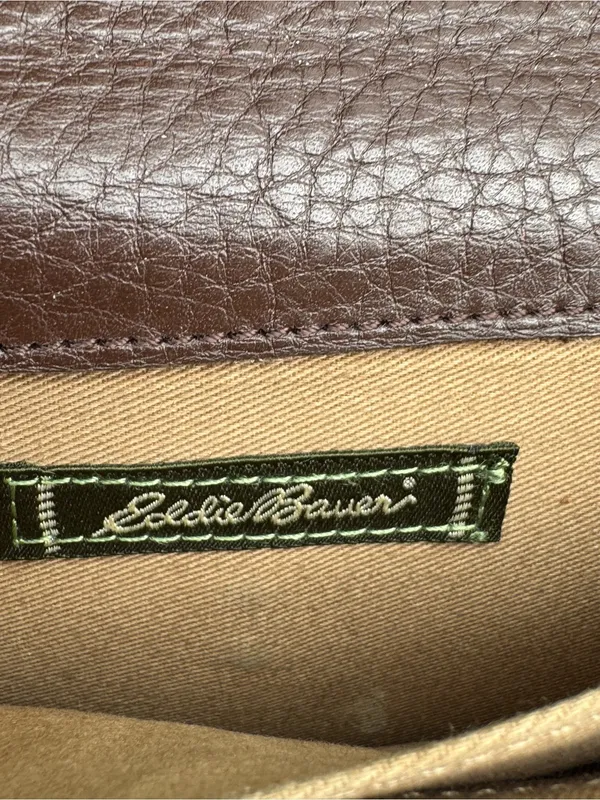 Eddie Bauer Brown Leather Wallet with Suede Flap - Image 5