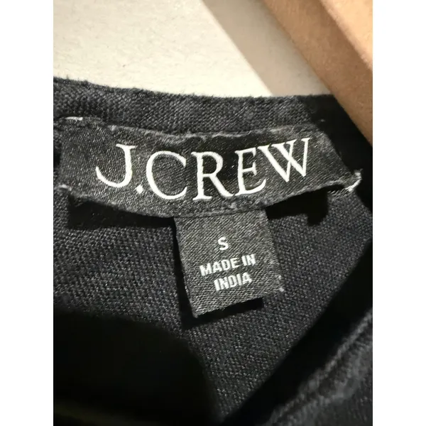 J. Crew Linen Vest Sleeveless Button Front Top Women Size S Black V-Neck Preppy - Image 3