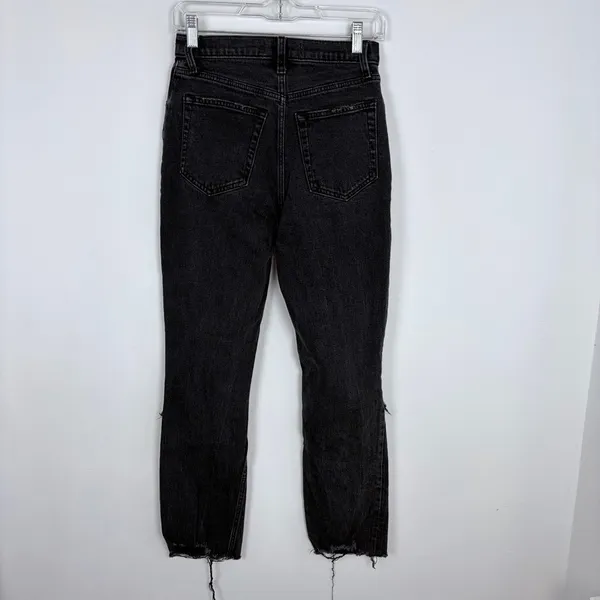 Abercrombie & Fitch The Ankle Straight Ultra High Rise Jeans Black Denim 2‎ Long - Image 6