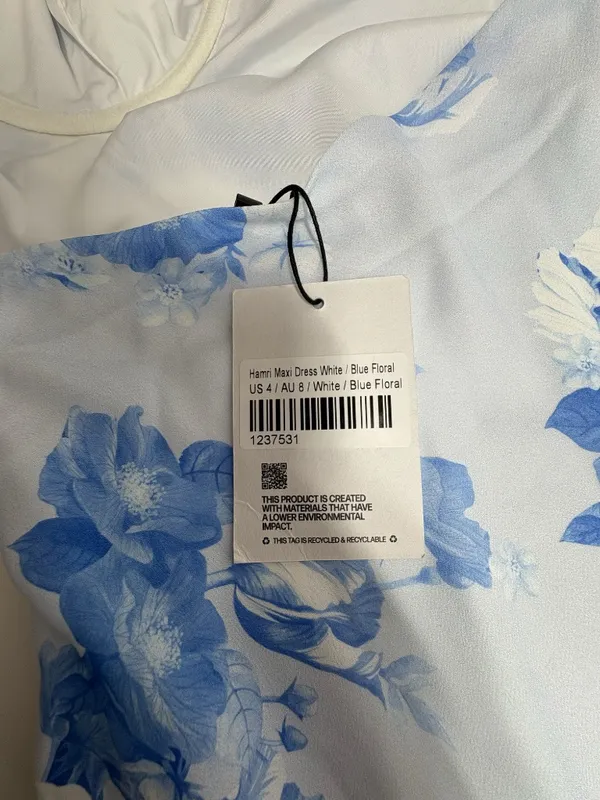 Princess Polly Hamri Maxi Dress‎ White & Blue Floral - Size 4 - NEW With Tags. - Image 12
