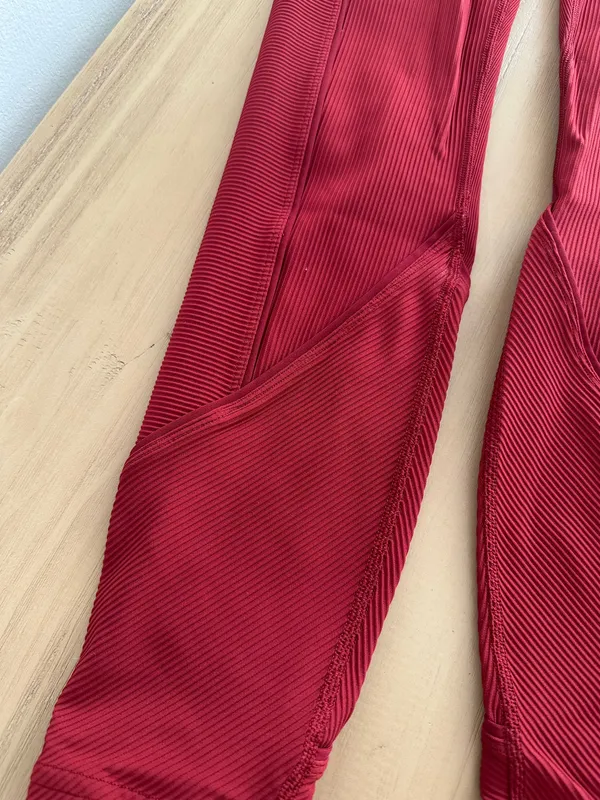 Lululemon Daily Lineup 7/8 Tight *25" Dark Sport Red 6 - Image 2