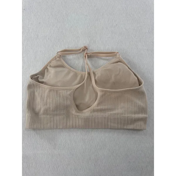 Danskin Intimates Ribbed Bralette‎ Beige Medium Adjustable Straps 2160-50 - Image 2