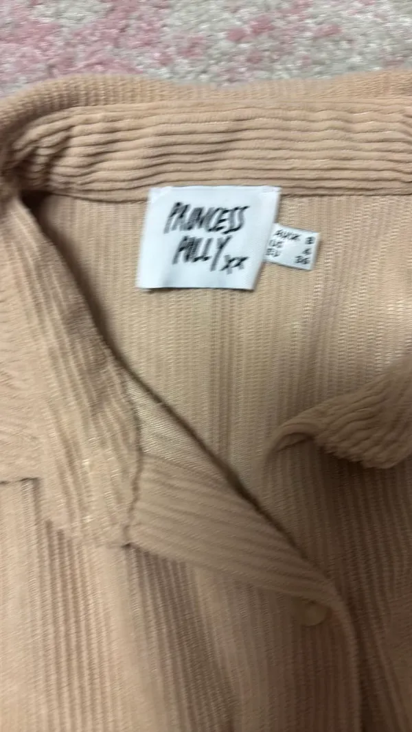 Princess Polly Long Sleeve Button Down tan - Image 3