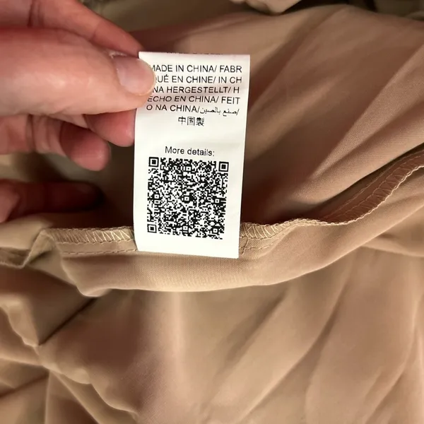 Khaki Smocked Maxi Dress Large Boho Square Neck Ruffle Hem Festival - Image 13