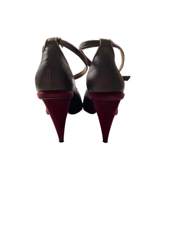 Missoni Designer Leather Ankle Strap Pumps Brown Size 38 Quiet Luxury Boho Glam - Image 7