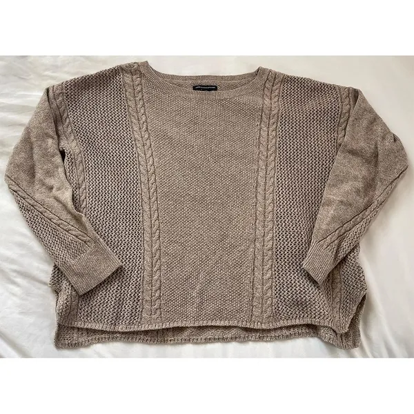 American Eagle Pullover Sweater | Taupe Textured Knit - Image 4