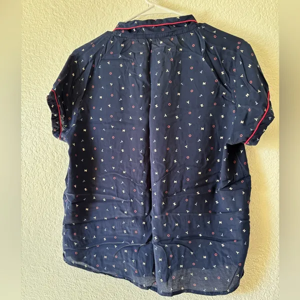 😴❤️Tommy Hilfiger women’s Pajama Set in Navy with Pink Trim Size L - Image 7