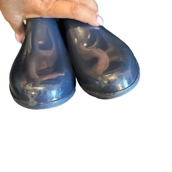 London Fog Piccadilly Blue White Ankle Waterproof Rain Booties 10 - Image 7