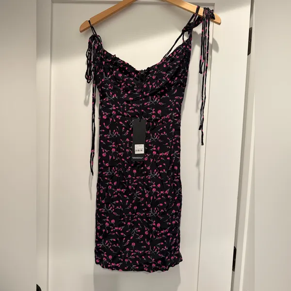NEON BLONDE Black and Pink Mini Dress - Image 4