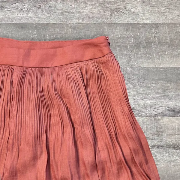 ee:some NEW Mini Pleated High Waisted Dress Short Womens S Coral Romantic Flowy - Image 3