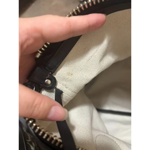 Coach F33504 Taxi Zip Top Tote In Signature Coated Canvas Women Bag Brown - Image 11