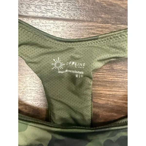 OFFLINE by Aerie Camo Racerback Sports Bra Women's Medium - Image 2