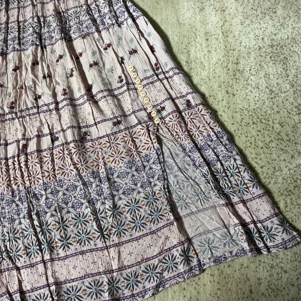 Kimchi Blue Cottagecore Pink Smocked Boho Floral Peasant Midi Dress S OB480474‎ - Image 4