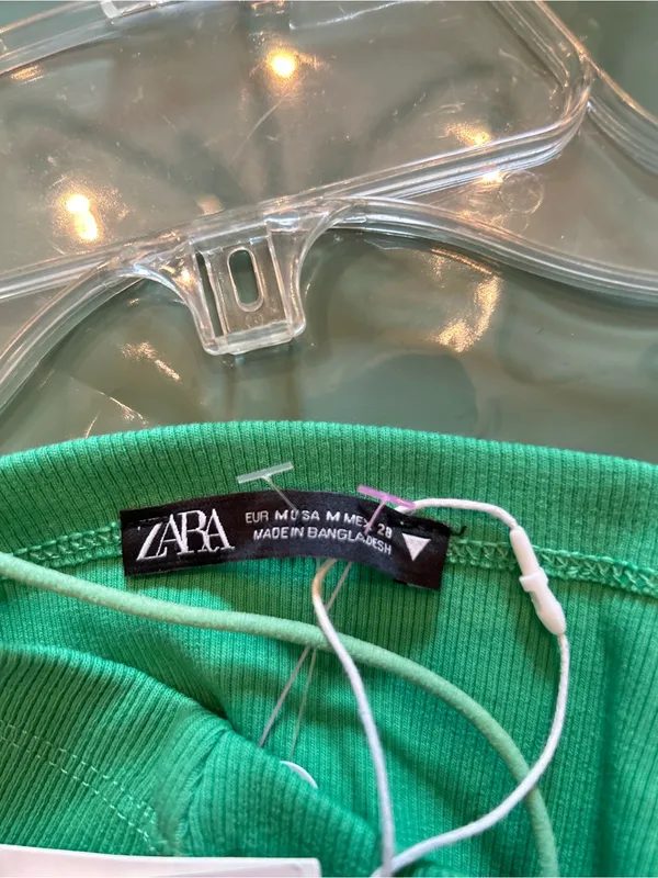 Zara Emerald Green Double-Spaghetti Strap Mini Dress medium - Image 4