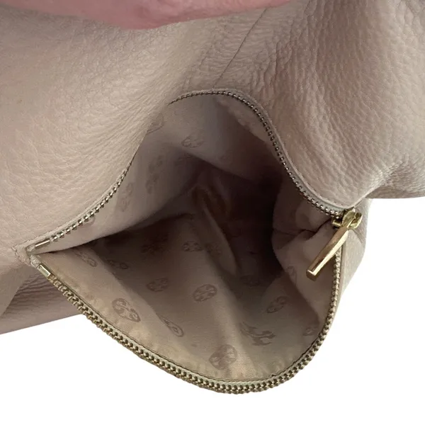 Tory Burch Marion Slouchy‎ Tote Light Oak Pebbled Leather Chain - Image 16