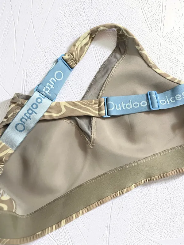 Outdoor Voices pampas Swirl Print Sports Bra - Size S/M D Cup Logo Elastic - Image 12