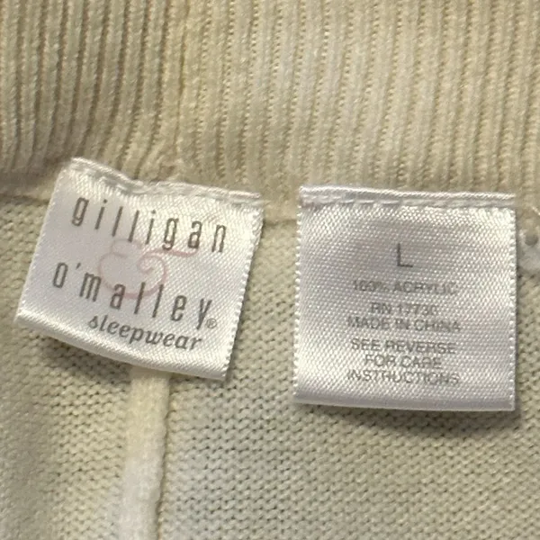 Cream White Wide Leg Sweatpants Size Medium - Image 5