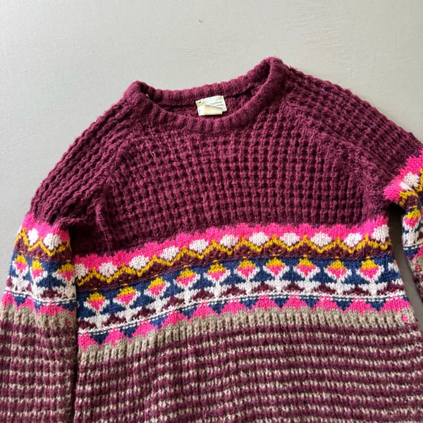 Anthropologie Coincidence & Chance Bright Fair Isle Sweater - Image 4