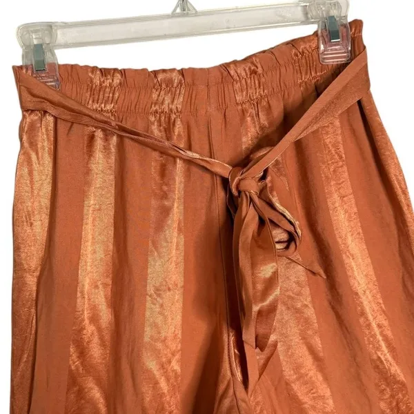 Victoria's Secret Satin Pajama Wide Leg Pants Set Size XS M Striped Loungewear - Image 5