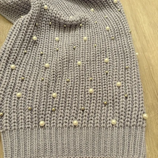 Jessica Simpson Lavender Light Purple Knit Scarf Beads - Image 2