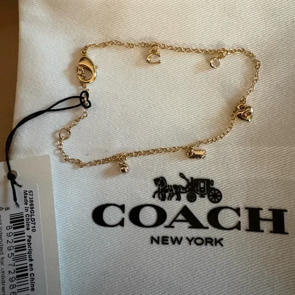 Coach Gold Heart Charm Bracelet - Image 3
