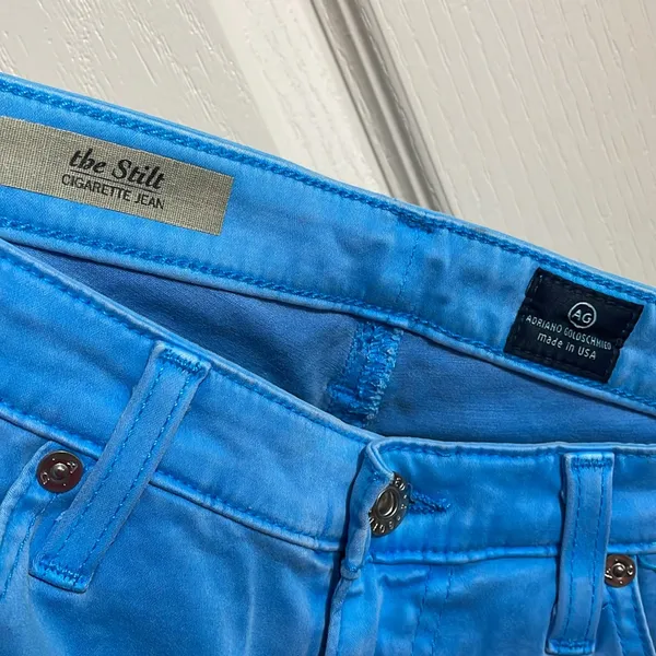 AG Adriano Goldschmied the Stilt Cigarette Electric Blue Jeans Y2K‎ - Image 5