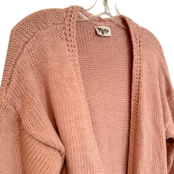 Show Me Your Mumu Bader Cardigan Petal Knit Women's‎ Small Pale Pink Boho Hippie - Image 3