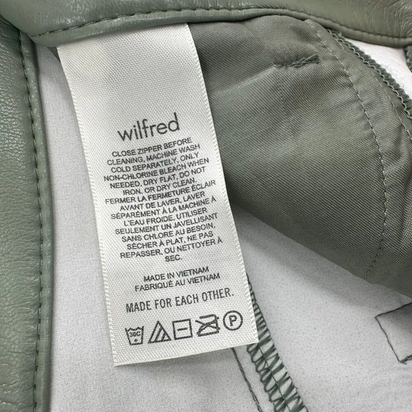 Aritzia Wilfred The Melina Pants Vegan Leather Cropped‎ Sage Green Size 00 - Image 10