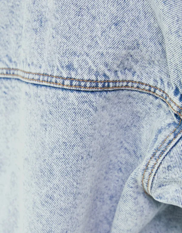Bershka nwt padded vintage denim oversize jacket - Image 5