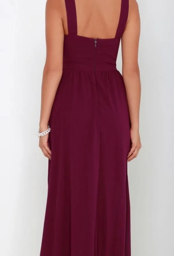 Lulus Air of Romance Burgundy Maxi Dress - Image 3