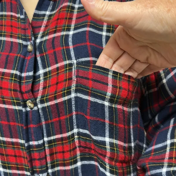 American Eagle Ahh-amazingly Soft Boyfriend Fit Red & Blue Plaid Shirt Sz L - Image 3