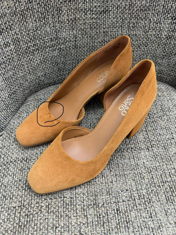Franco Sarto Suede Block Heel Pump Size 8.5 in Saddle Brown Suede - Image 9