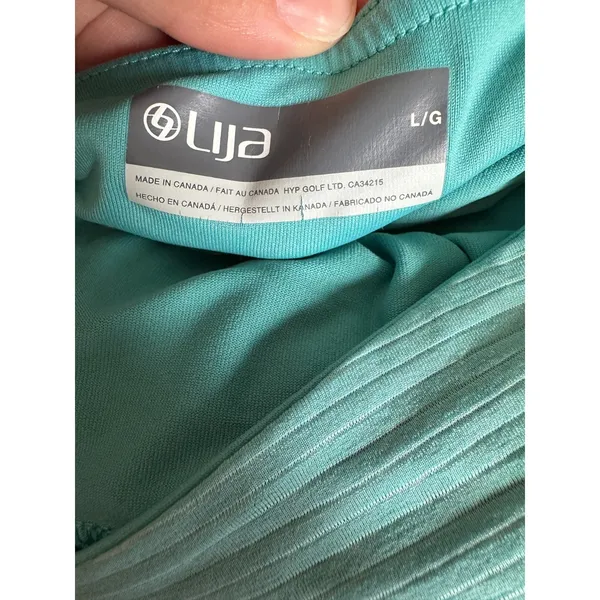 Lija Skort Women Large Teal Striped Athletic Tennis Golf‎ Skirt Side Pocket - Image 2