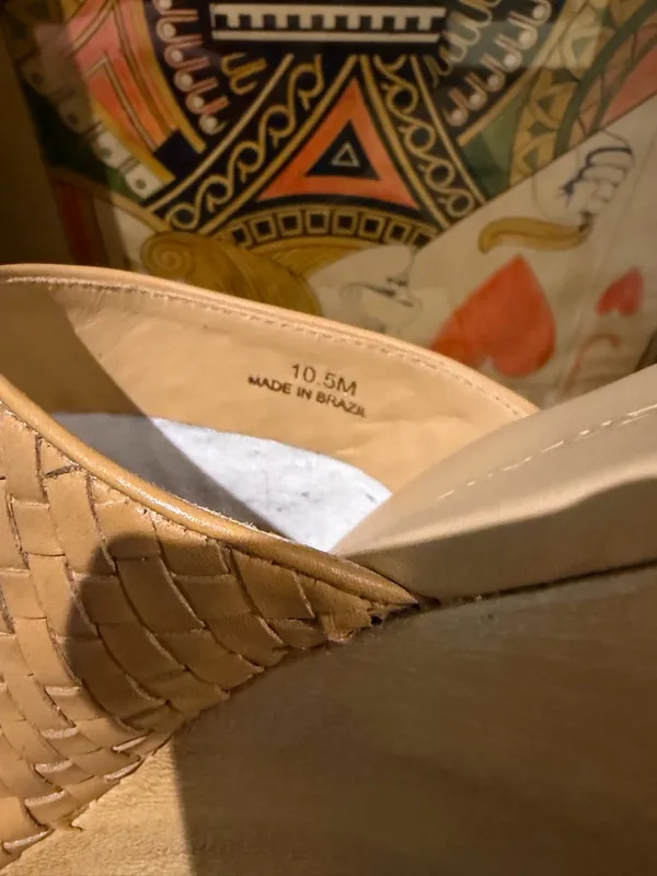 Everlane Woven Tan Leather Clog Mules - Image 3