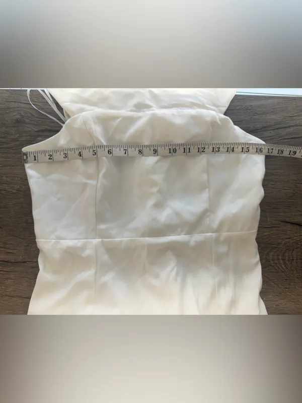 Lulus Dose of Love Ivory Satin Off-the-Shoulder‎ Mermaid Maxi Dress size large - Image 4