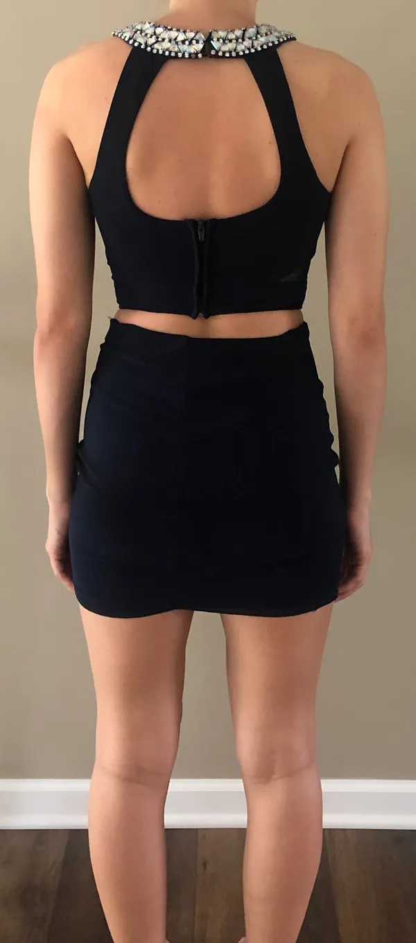 B Darlin Homecoming Navy Two Piece Dress - Image 5