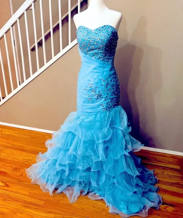 Prom dress sz 4 Blue - Image 3