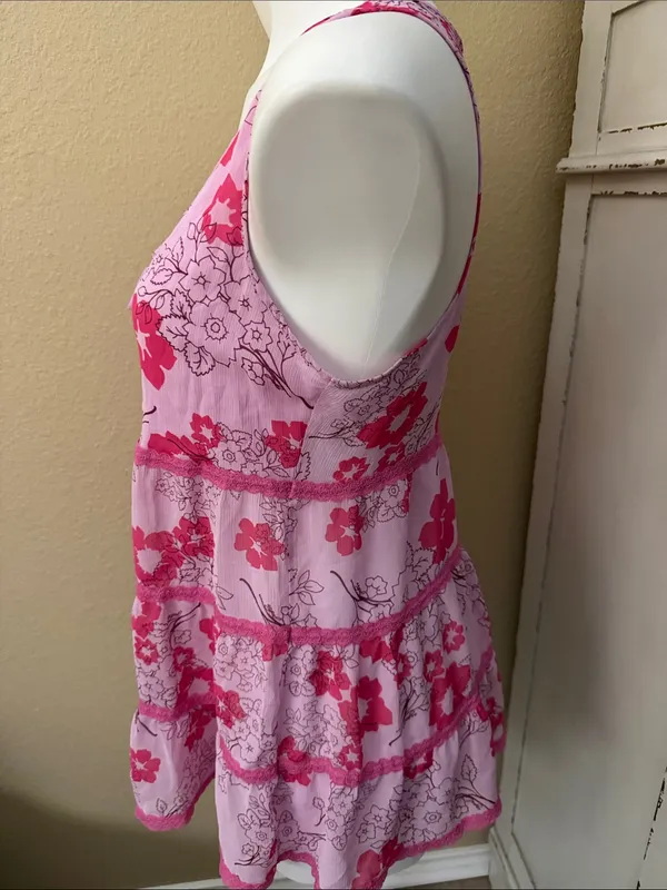 Victoria’s Secret Angels Pink Floral Trim Babydoll - Image 3