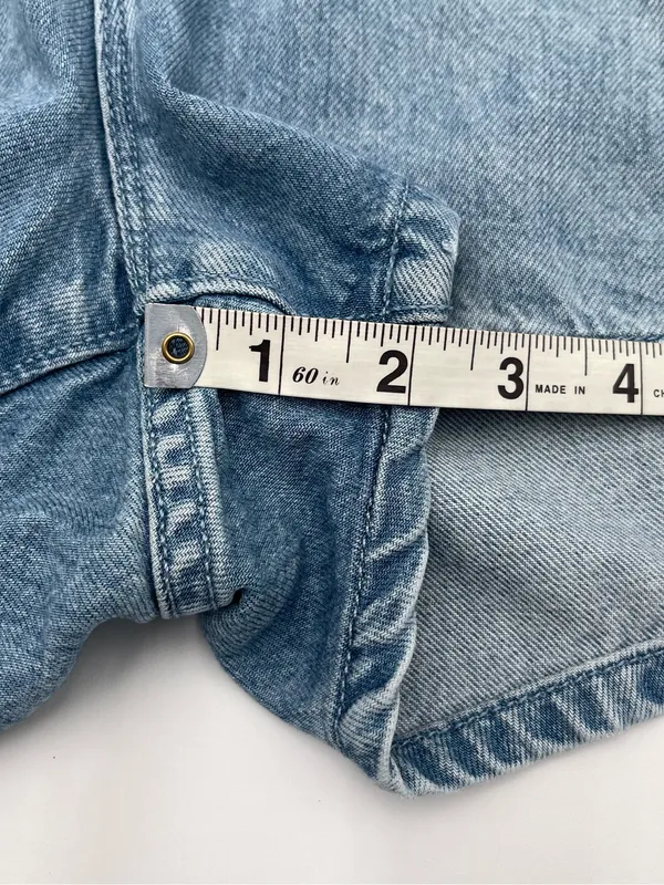 Good American Weightless Light Blue Denim Short Sleeve Romper Sz 4 XL - Image 13