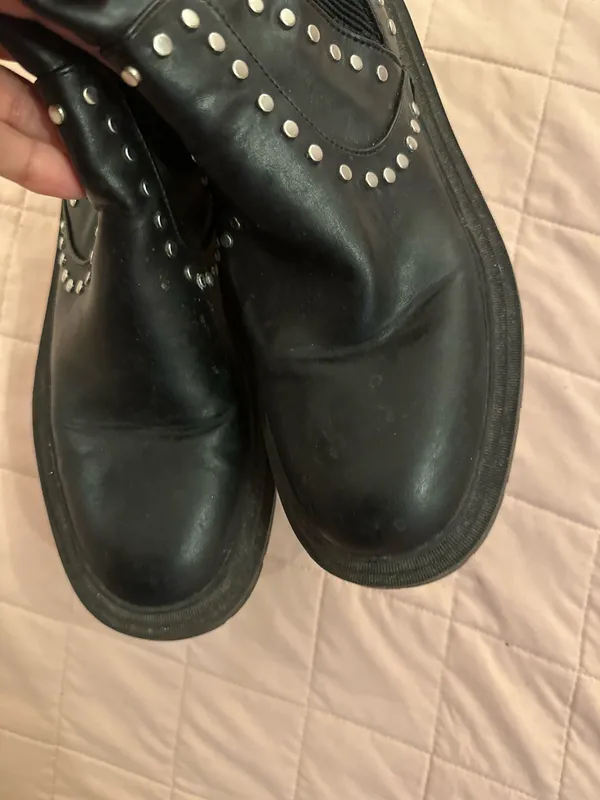 Zara Black Studded Boots - Image 9