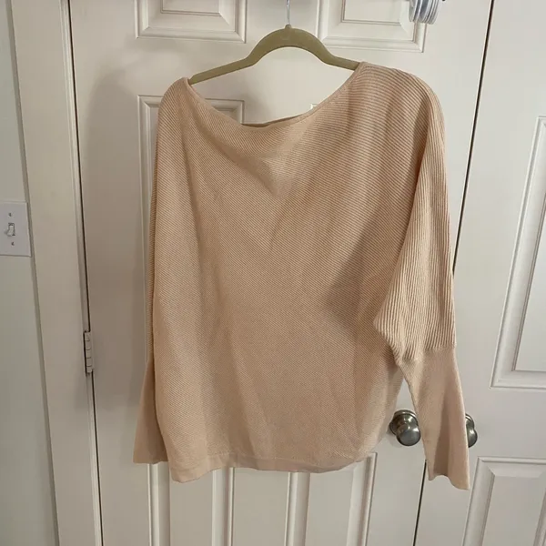 Amazon Off-the-Shoulder Cream Sweater - Image 3
