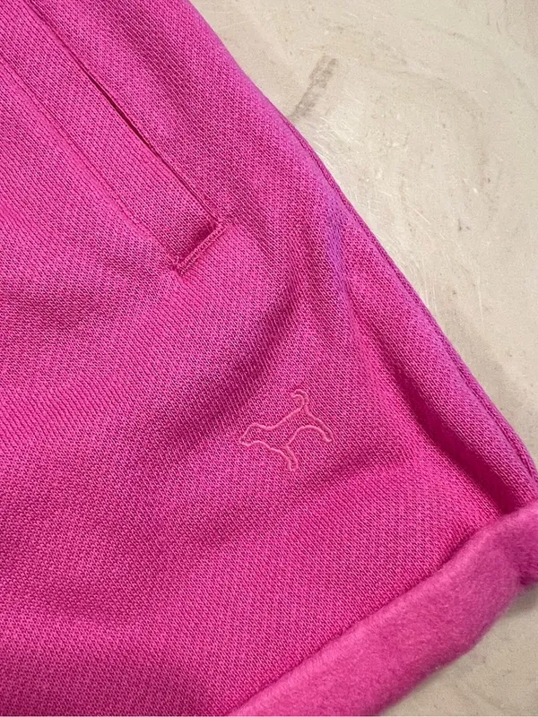 VICTORIA'S SECRET PINK Campus Fleece Rolled Hem Shorts High Rise Relaxed Fit L - Image 7