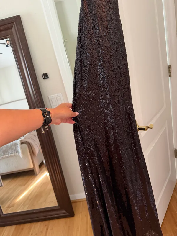 B Darlin Sequin Dress Black - Image 3