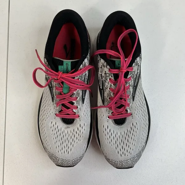 Brooks Ghost 11 Womens‎ 10 Sneakers White Black Pink Running 1202771B192 Shoes - Image 6