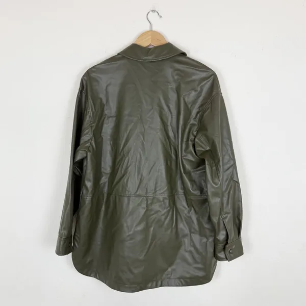 Zara FAUX LEATHER OVERSHIRT - Image 3