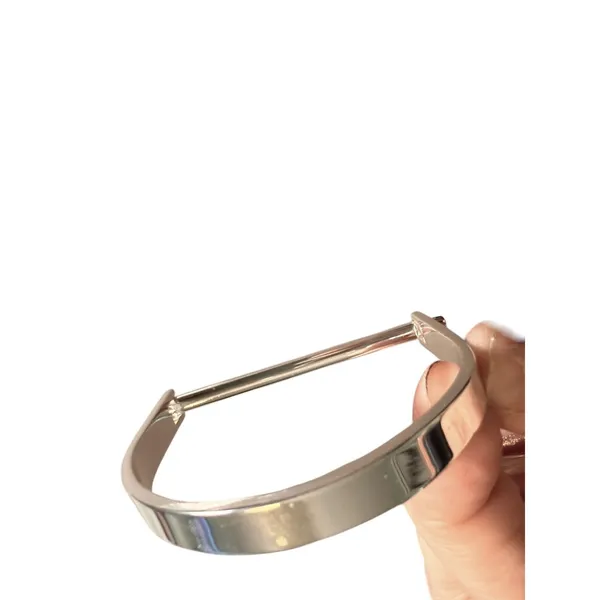 BCBGeneration Platinum Rose D-Shape Bangle Bracelet‎ 139531SLV040 Sample - Image 4