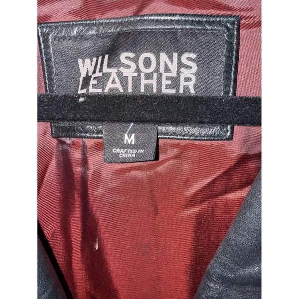 VNTG‎ Wilsons Leather Pelle Studio Black Leather Jacket Womens M Dark Academia - Image 5