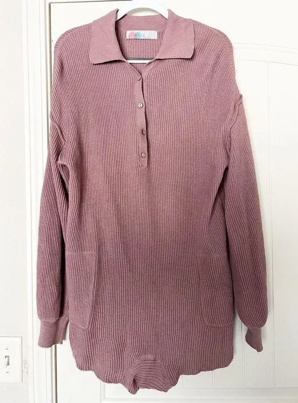 Free People Beach Picnic Sweater Romper - Image 4